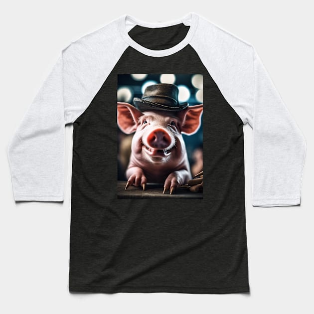 Funny pig Baseball T-Shirt by helintonandruw